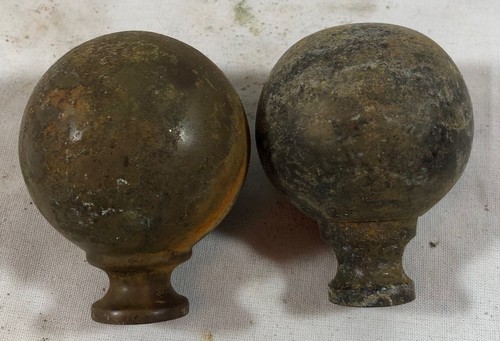 Pair antique brass - pair, of