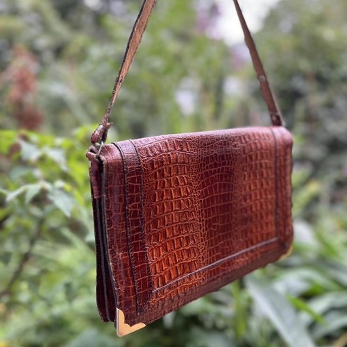 Vintage leather bag - bag,