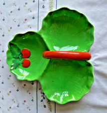 CARLTON WARE 3 COMPARTMENT HANDLED DISH. LETTECE AND TOMATO DESIGN.