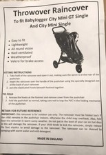 Koodee Pushchair Raincover To Fit Baby Jogger City Mini & GT Single BNIP