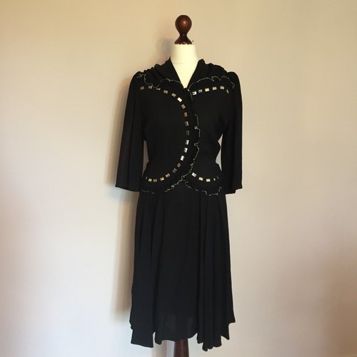 1940s true vintage crepe - 1940s,