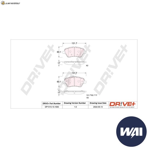 Brake pad set disc - pad,