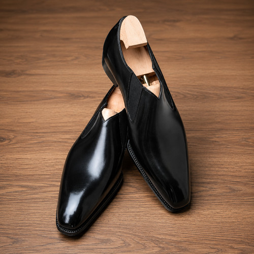Handmade men black leather - handmade, men's