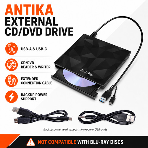 Antika external dvd - dvd, drive
