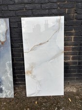 Large Format Polished Porcelain Tile – White Onyx Marble Effect 1200x600mm