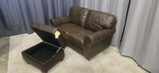 Habitat Salisbury Leather 2 Seater Sofa And Footstool Dark Brown RRP £945