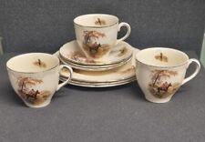 3 X Alfred Meakin Country Life Trio's Cups-Saucers-Plates 1940/50s 