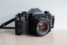 Canon A-1 Vintage 35mm SLR Film Camera + Canon FD 50mm F1.8 Lens - TESTED