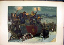 Original Old Antique Print