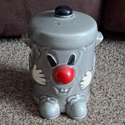 Grey ceramic dusty bin - "dusty, bin"