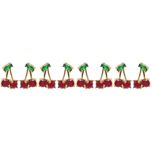 Red cherry earrings - cherry, women