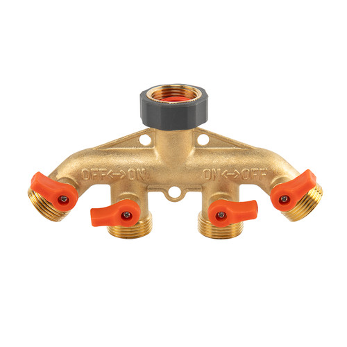 Solid brass way garden tap - solid,