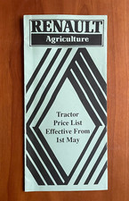 Renault Tractor Price List Brochure / Leaflet 1st May ?