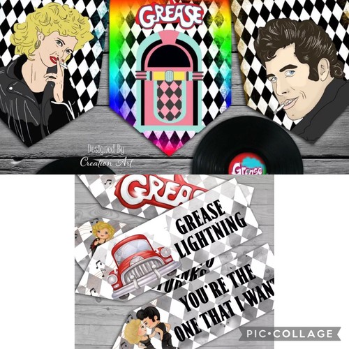 Grease birthday bunting and - grease,