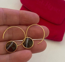 Lola Rose Brown Faceted Semi Precious Earrings Yellow Gold Tone NEW