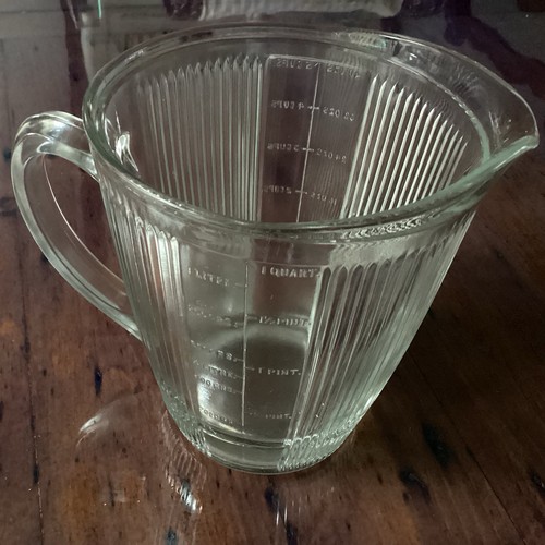 And glass measuring jug - p, s