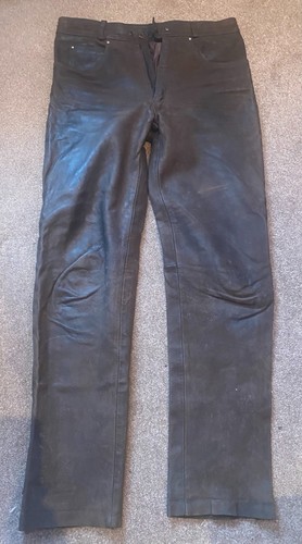 Ashy brown leather jeans - brown,