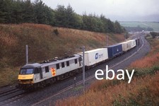 ORIGINAL 35mm RAILWAY SLIDE ELECTRIC LOCO 90021 AT BECKFOOT ON 3/10/95.