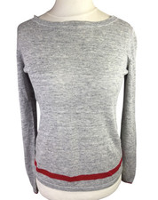 Ines De La Fressange Uniqlo 100% Linen Crew Sweater Women's Small Grey