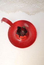 Vintage Red Enamel Candlestick