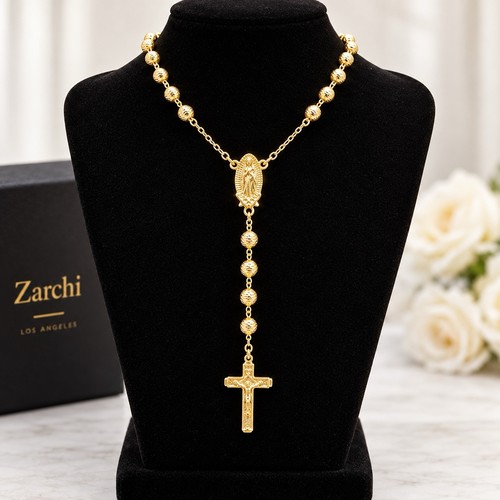 Rosary necklace 14k - rosary,