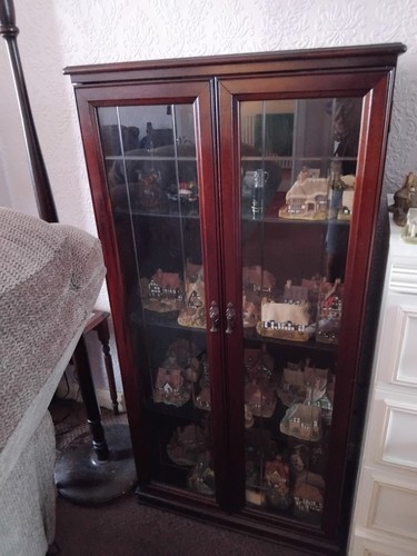 Wood glass display cabinet - wood,