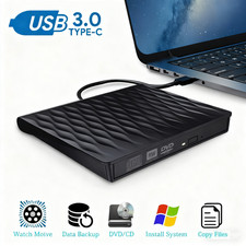 External CD/DVD Drive USB 3.0 DVD RW CD Disc Player Burner Reader for LAPTOP UK