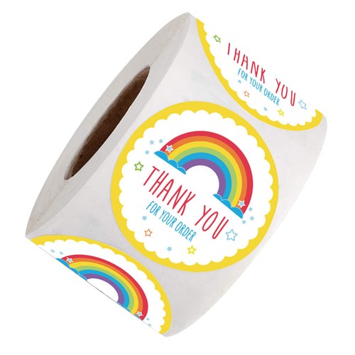 500pcs rainbow seal stickers - rainbow,