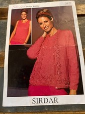 Sirdar Ladies Cardigan And Top Knitting Pattern Silky Look DK 5822