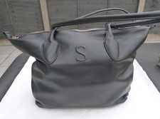 Ladies Black Leather ZARA 'S' Initial Tote Bag