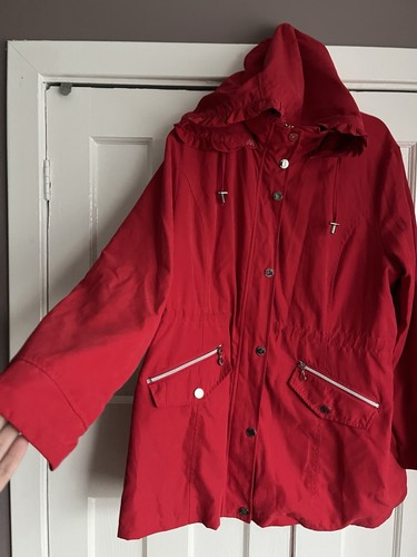 Womans size red hooded - 20, coat