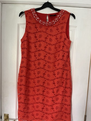 Wallis coral red - coral, lace
