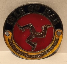 VINTAGE ISLE OF MAN CAR BADGE MOTOR CYCLE NORTON BSA SCOOTER LAMBRETTA VESPA