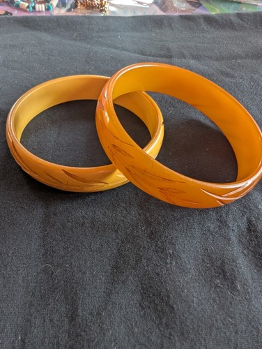Vintage carved butterscotch - carved,