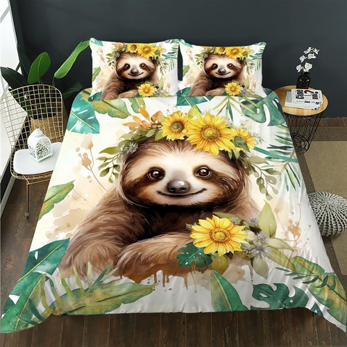 Cute sloths cartoon quilt - sloths-01,