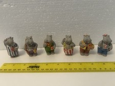 Vintage Collection Of 6 Ornaments By GW/EL hippos 