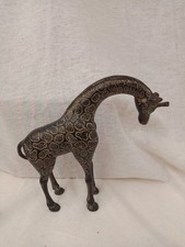 Vintage Mcm Brass Giraffe Figurine Mid Century Not Boxed Heavy 20cm Tall Approx