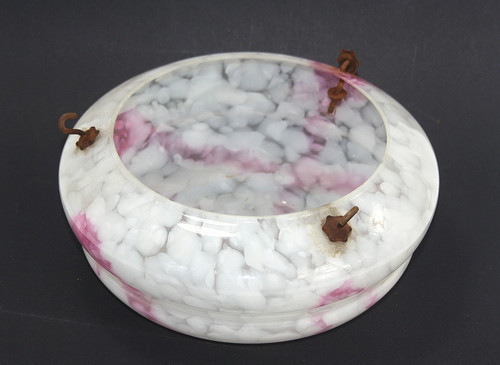 Art deco glass marbled pink - glass,