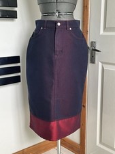 Tesco Blue And Red Denim Midi