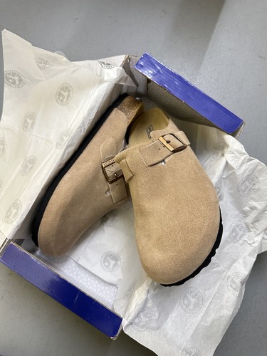 Birkenstock boston beige suede - beige,