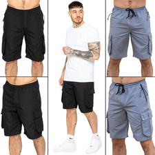 Enzo Mens Cargo Shorts Elasticated Summer Casual Cotton Lightweight Half Pants