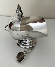 Vintage Silver Plate Sugar Scuttle With Spoon Sugar Bowl Scoop