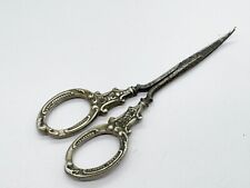 ANTIQUE ORNATE SILVER HANDLE SCISSORS – VICTORIAN SEWING OR EMBROIDERY SHEARS