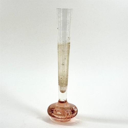 Vintage pink bubble glass bud - pink,