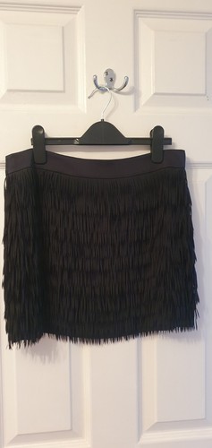Flapper style black mini skirt - mini,