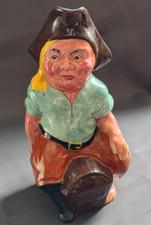 1950 Ridgway Stirling Pottery Pirate Davy Jones Character Toby Jug Pistol Handle