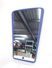 Vintage Blue Wooden Framed Asymmetrical Abstract Wall Mirror Retro 14" x 21"