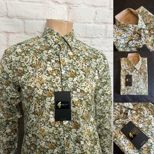 Gabicci Vintage Casual Shirt, "DOUGLAS" Medium, Green Ivy Design, BNWT