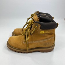 CAT Work Boots Womens UK 5 Goodyear Welted Chestnut Brown Leather Wide Fit Laced