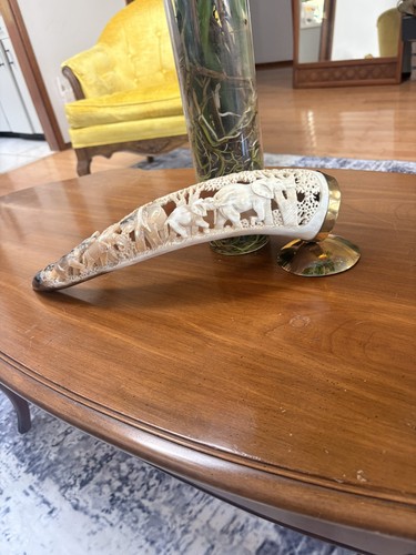 Vintage hand carved - carved, elephants